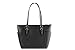 Michael Kors Charlotte Saffiano Leather Large Top Zip Tote - Black