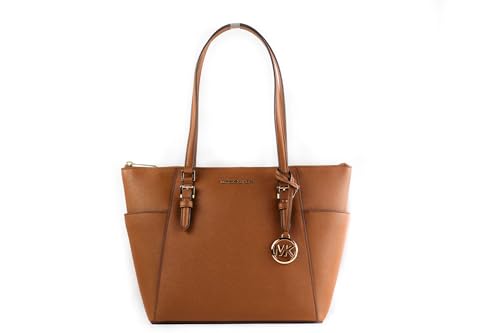 Michael Kors Charlotte Signature Large Top Zip Tote, brown