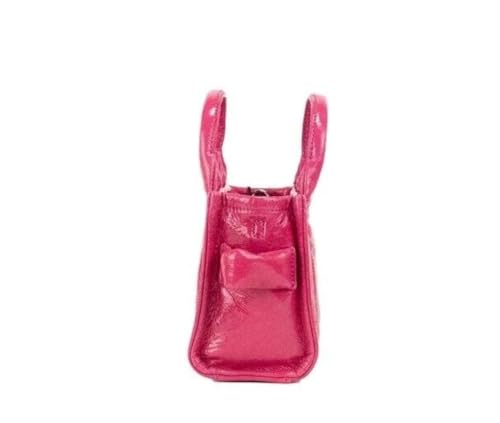 Marc Jacobs The Crinkle Leather Micro Tote, Magenta, One Size