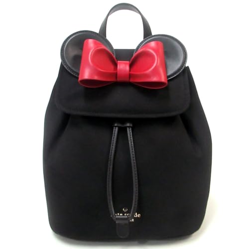 Kate Spade x Disney Minnie 3D Flap Nylon Backpack, Black , Red, M, Backpack