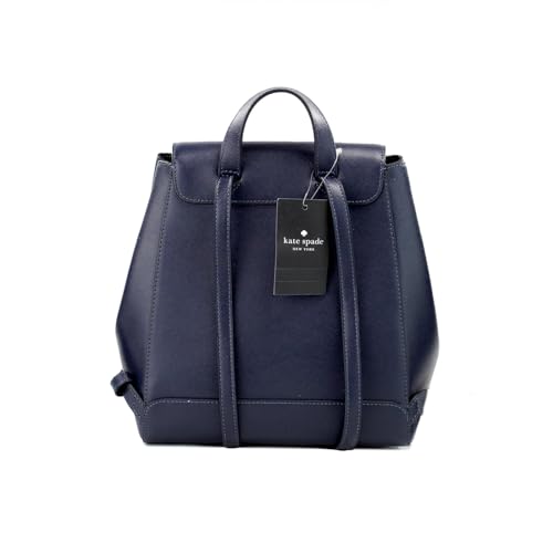 Kate Spade New York Women's Madison Saffiano Leather Flap Backpack, Parisian Navy, Parisian Navy