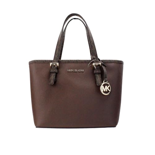 Michael Kors XS Carry All Jet Set Travel Womens Tote, Mocha, XS