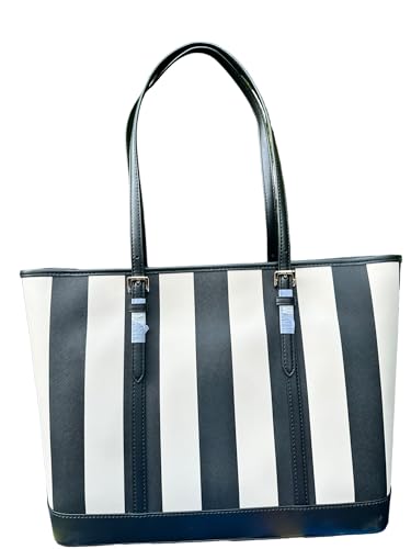 Michael Michael Kors Large Tote Black Stripe, Black and White