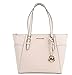 Michael Kors Charlotte Top Zip Tote MK Signature Shoulder Bag (Dark Powder Blush)