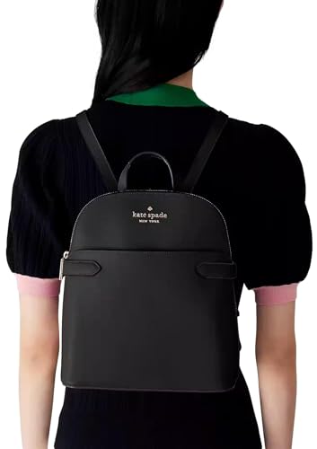 Kate Spade New York Staci Dome Saffiano Leather Medium Backpack Black