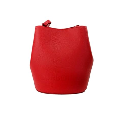 Burberry Leather SM Lorne Branded Bag Small Crossbody Crossbody Crossbody Leather Bucket Bag, Red