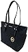 Michael Kors Charlotte Saffiano Leather Large Top Zip Tote - Black