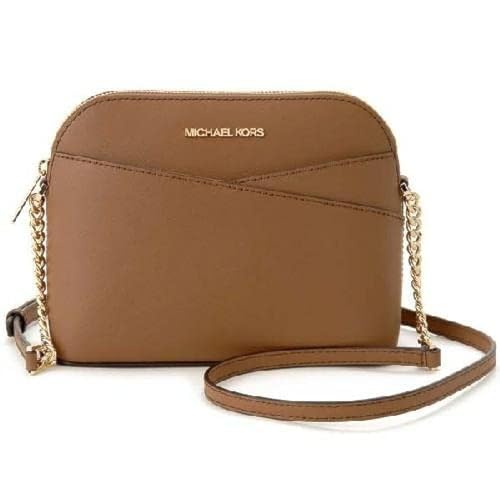 Michael Kors Jet Set Medium Crossbody Leather Handbag, Brown, Medium