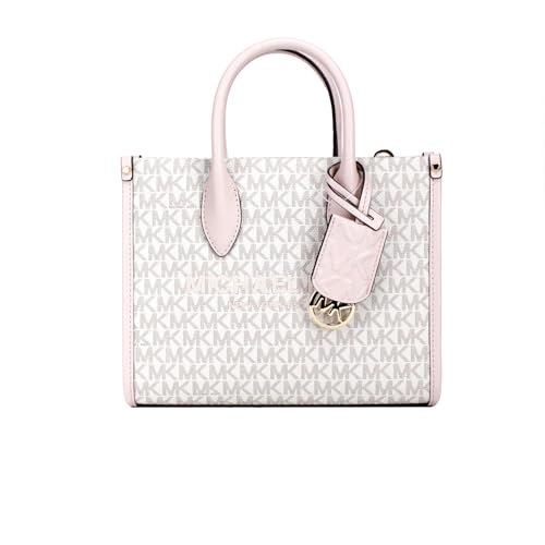 Michael Kors Small Mirella Logo Tote Crossbody Bag, Powder Blush Multi, 24X18X8CM