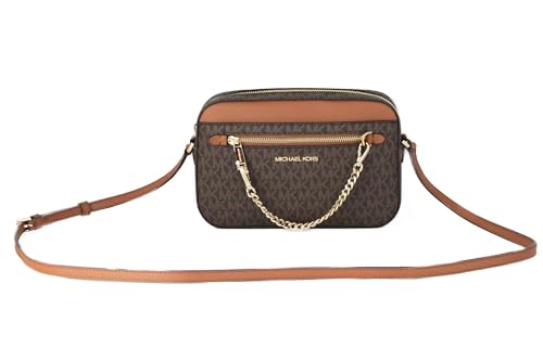 Michael Kors Women's Jet Set Item LARGE EAST WEST CHAIN Crossbody (BROWN/SOFTPINK)