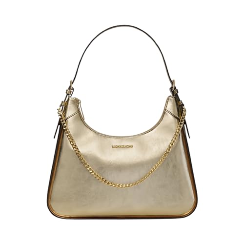 Michael Kors Wilma Large Leather Shoulder Bag, Gold, Large