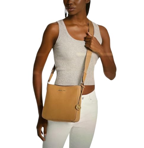 Michael Kors Small Leather Crossbody Bag (Camel), Camel