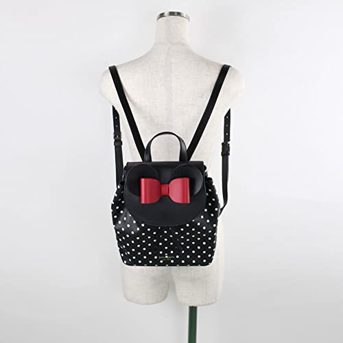 Kate Spade New York x Disney Minnie Mouse Black Polka Dot Leather Backpack, M