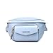 Michael Kors Maisie Large Pebbled Leather 2-in-1 Sling Waist Pack in Pale Blue, Pale Blue, Waist Pack