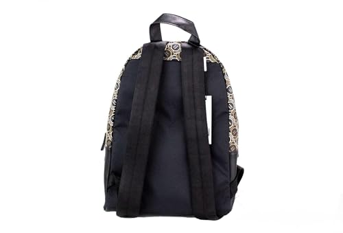 Marc Jacobs Signet Medium Black Logo Printed Leather Shoulder Backpack Bookbag, No-colour