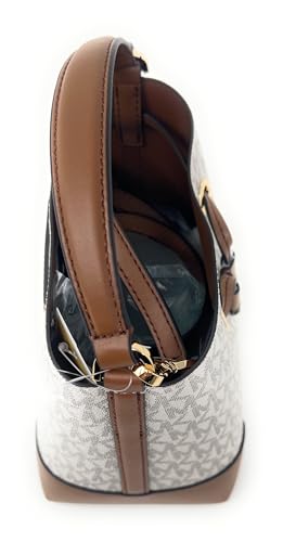 Michael Kors Mercer Small Leather Bucket Crossbody Bag Vanilla Signature, Vanilla Pvc, Medium