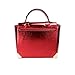 Michael Kors Manhattan Medium Contrast-Trim Leather Satchel, Metallic Crimson