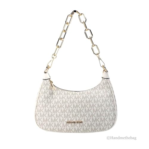 Michael Kors Cora Medium Signature PVC Zip Pouchette Crossbody Bag Light Cream, Lt Cream Multi, Medium