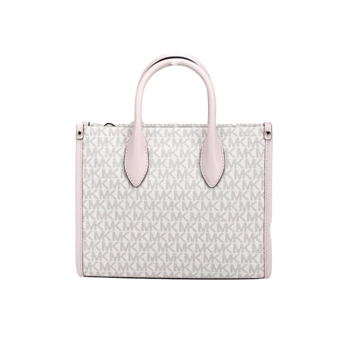 Michael Kors Small Mirella Logo Tote Crossbody Bag, Powder Blush Multi, 24X18X8CM