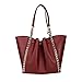 Michael Kors Mina Large East West Shoulder Bag Tote Dark Cherry Pebbled Leather, Dark Cherry