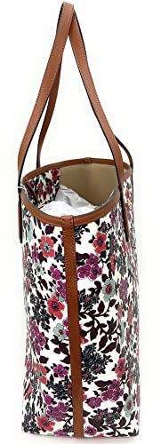 Tory Burch Kerrington Tote (Cream Red Blue Wallpaper Floral)