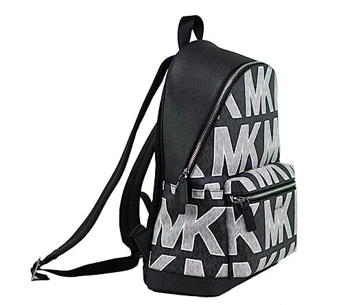 Michael Kors Cooper Black Signature PVC Graphic Logo Backpack Bookbag Bag, Multicoloured, One Size