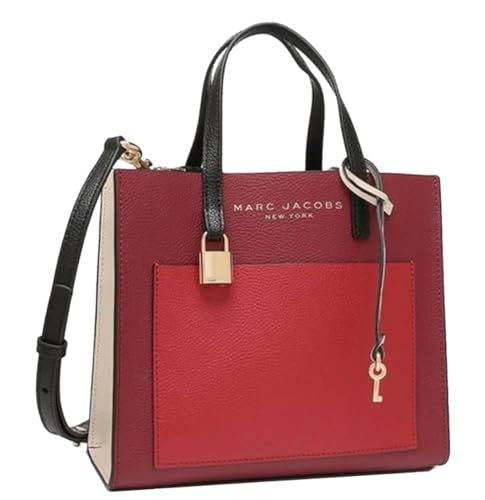 Marc Jacobs M0016132607 Mini Grind Pomegranate Red Multi Leather With Gold Hardware Mini/Small Women's Tote Bag, Red, S