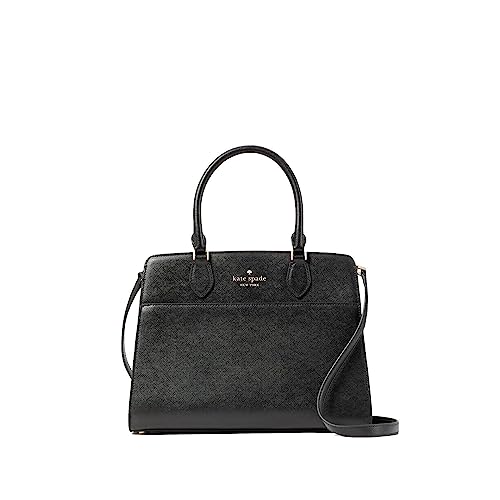 Kate Spade New York Madison Medium Satchel Crossbody Handbag (Black), Black