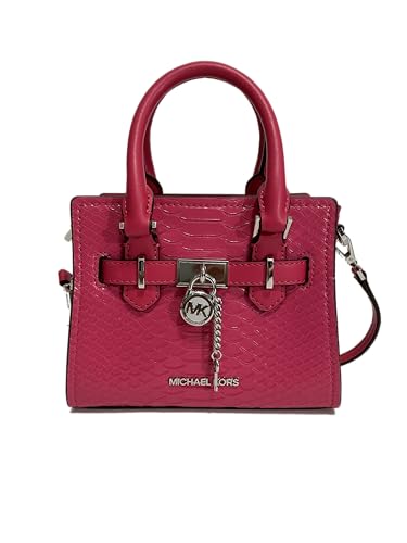 Michael Kors Hamilton XS Small Leather Satchel Crossbody Bag Purse, Electric Pink