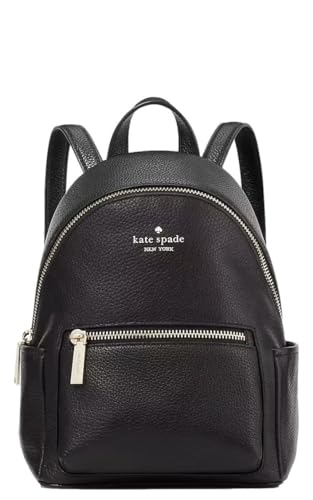 Kate Spade New York Women's Leila Pebbled Leather Mini Dome Backpack Bag, Black, Modern