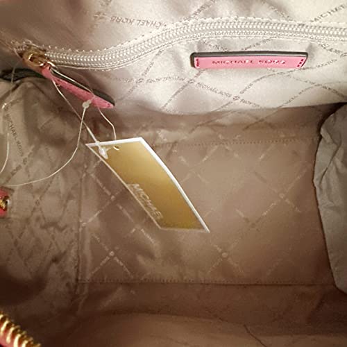 Michael Kors MK Jet Set Travel Medium Duffle Bag Satchel MK Signature, Tea Rose, Satchel