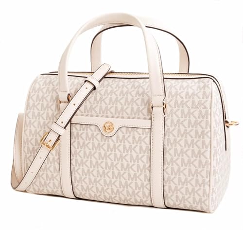 MICHAEL KORS JST Travel Medium Duffle Satchel Shoulder Crossbody Bag Light Cream, Light Cream, Medium