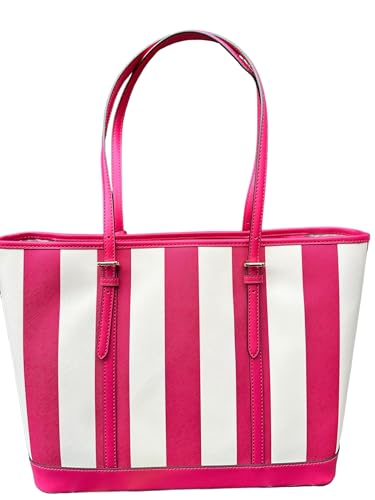 Michael Kors Jet Set Saffiano Large Leather Tote Bag (Electric Pink Multi), Multi, Large