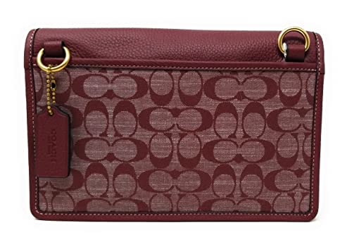 COACH Men's Turner Flap Crossbody in Signature Chambray, Wine