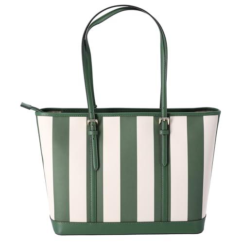 Michael Kors Jet Set Travel Large Top Zip Tote Fern Green Multi Stripe, Green