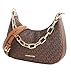 Michael Kors Cora Large Zip Pouchette Chain Shoulder Crossbody Bag Brown, Brown, Medium, 35R3GM9M1L