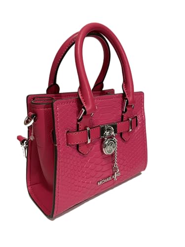 Michael Kors Hamilton XS Small Leather Satchel Crossbody Bag Purse, Electric Pink