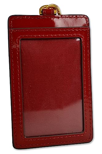 Tory Burch Women's 139338 Emerson Smooth Leather ID Badge Key Ring Wallet Bag (606 Lipstick Red), 606 Lipstick Red, Wallet