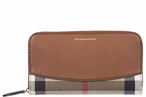 Burberry women's wallet genuine leather coin case holder purse card twill house