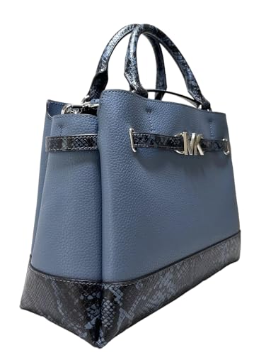 Michael Kors Large Belted Satchel with Crossbody Strap, Denim, Large