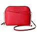 Michael Kors Jet Set Travel Medium Dome Crossbody Bag Saffiano Leather, Bright Red