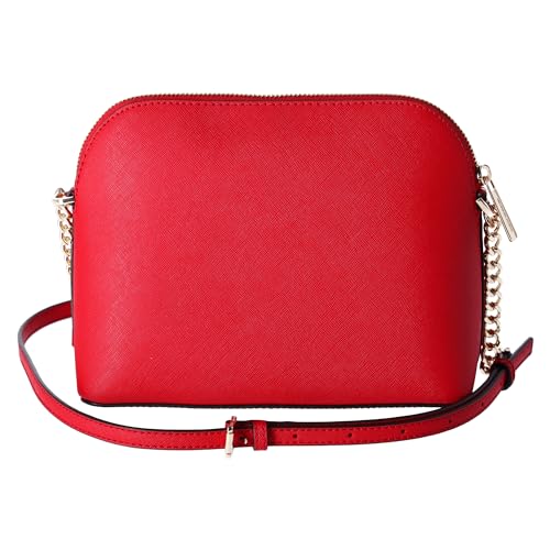 Michael Kors Jet Set Travel Medium Dome Crossbody Bag Saffiano Leather, Bright Red