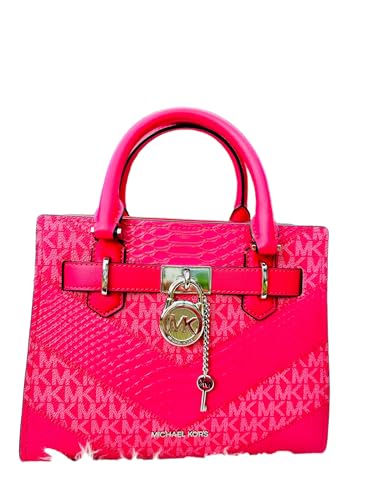 Michael Kors Hamilton Small Satchel, Electric Pink Multi, Small