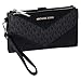 Michael Kors Jet Set Travel Large Double Zip Wallet MK Signature Multi Python Design, Black