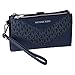 Michael Kors Purse I Genuine Leather I Jet Set Travel Continental I 22 x 10 x 3 cm I Travel Purse I Mobile Phone Compartment I Blue 8848, blue, standard size, Modern