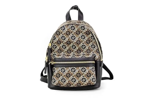 Marc Jacobs Signet Mini Black Logo Printed Leather Shoulder Backpack Bookbag, No-colour