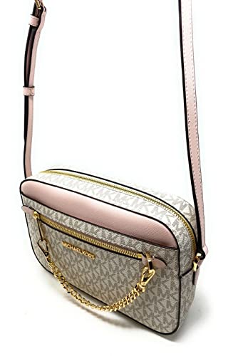 Michael Kors Jet Set East West Chain Crossbody Vanilla MK Powder Blush Pink