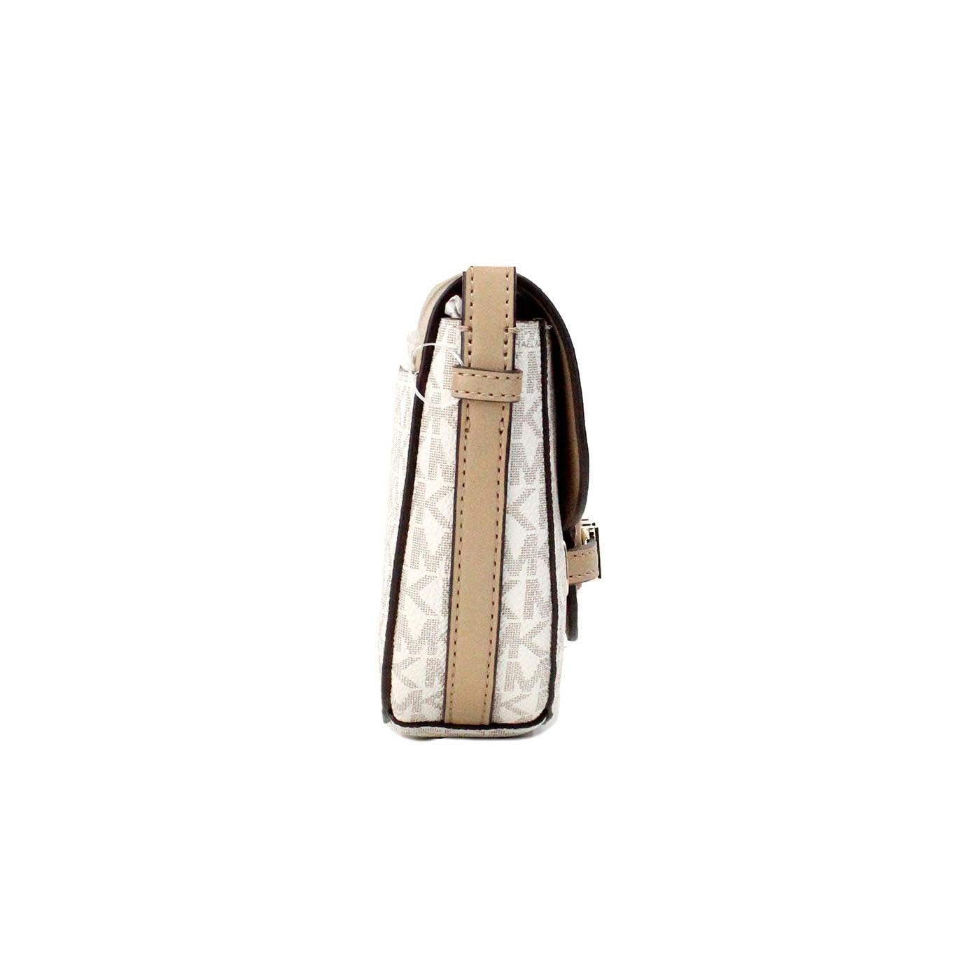 Michael Kors Reed Small Logo and Leather Crossbody Bag, Camel Multi