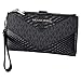 Michael Kors Jet Set Travel Large Double Zip Wallet MK Signature Multi Python Design, Black