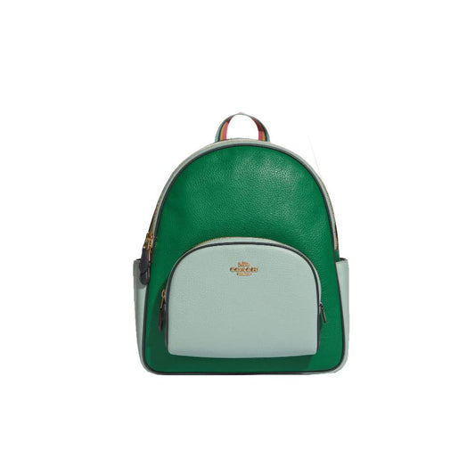 Coach Women's Court Backpack In Signature Canvas, Pebble Leather - Colorblock - Green - Light Teal Multi, One Size, Court